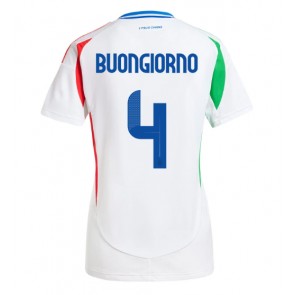 Italien Alessandro Buongiorno #4 Bortatröja Kvinnor EM 2024 Kortärmad